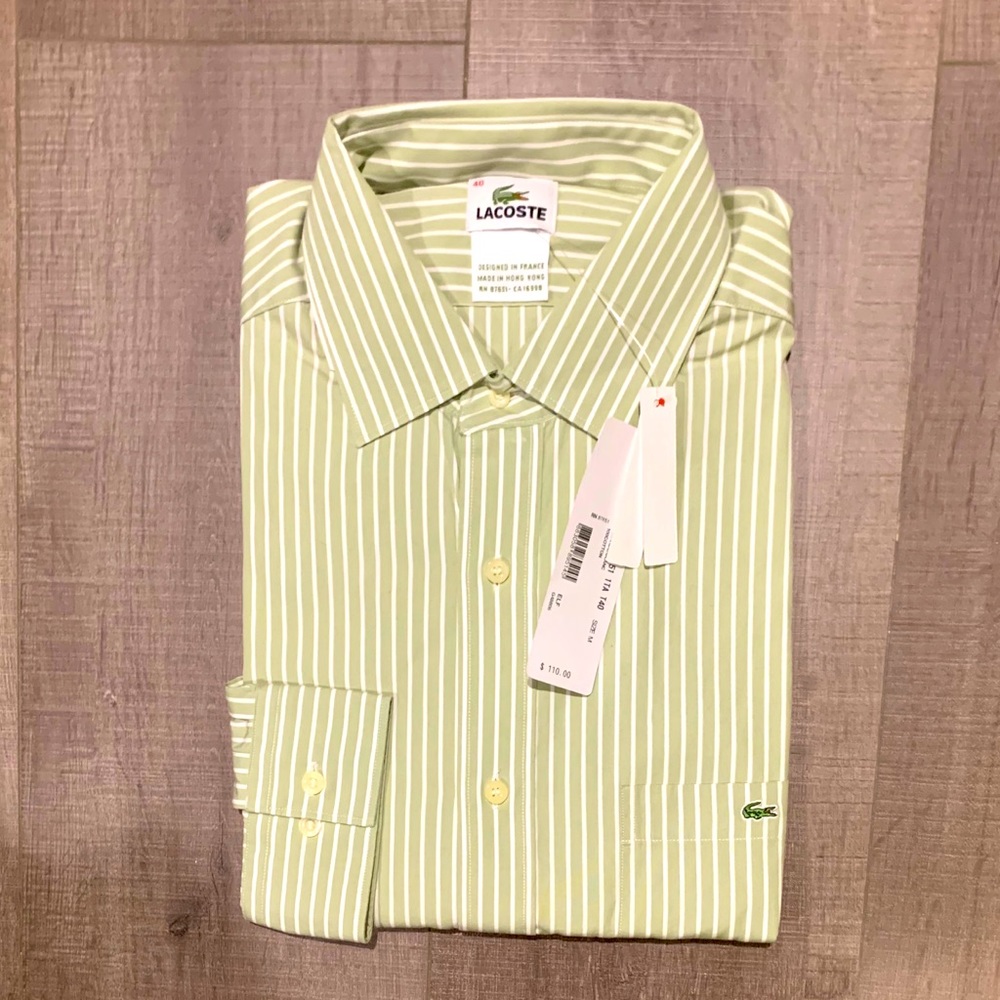 LACOSTE Men’s Dress Shirt (Size Regular Medium)